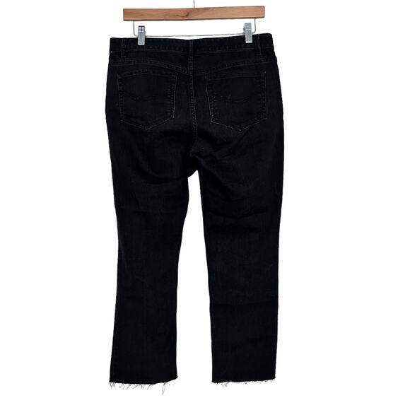 J. Jill Black Slim Leg Raw Hem Jeans Sz 8 - Picture 4 of 5